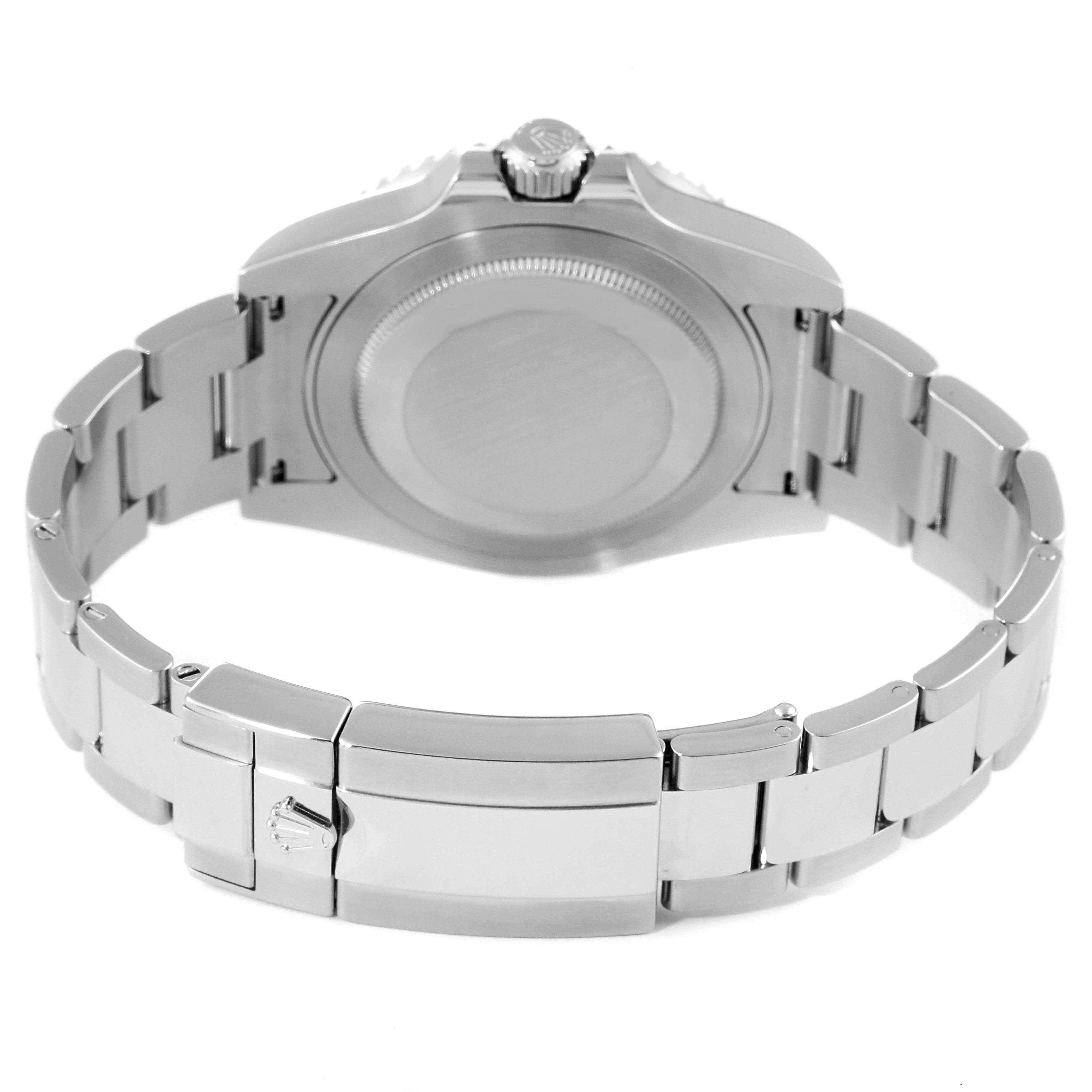 The image shows the back and side of a Rolex GMT-Master 116710 Men
s Stainless Steel Black Dial 116710 Men
s Stainless Steel Black Dial watch, highlighting the case, crown, and bracelet clasp.