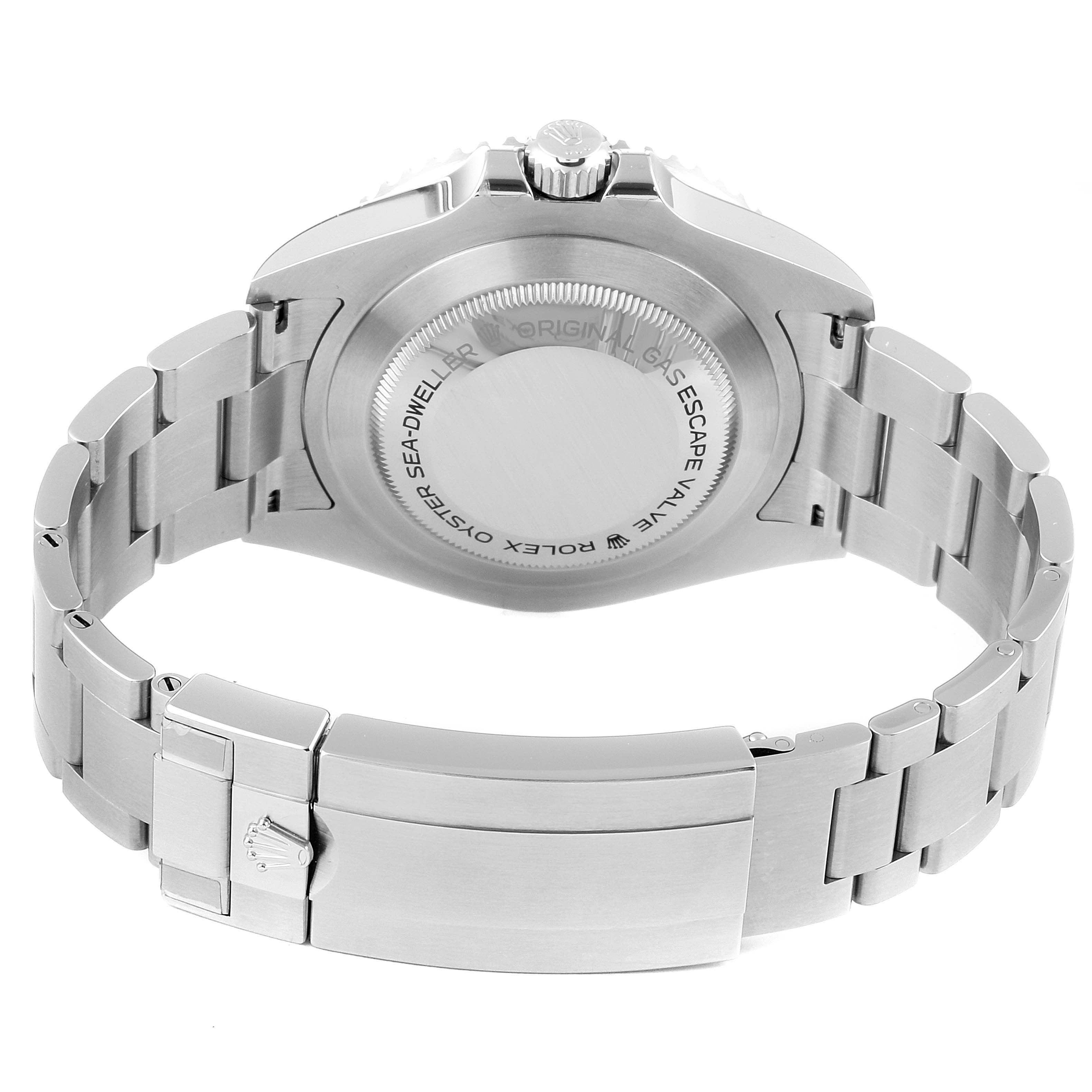 The image shows the back case, bracelet, and clasp of a Rolex Sea-Dweller 126600 Men
s Stainless Steel Black Dial 126600 Men
s Stainless Steel Black Dial watch from a rear angle.