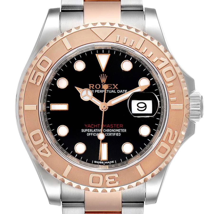 Rolex Yachtmaster 40 Everose Gold Steel Black Dial Mens Watch 116621 Unworn SwissWatchExpo