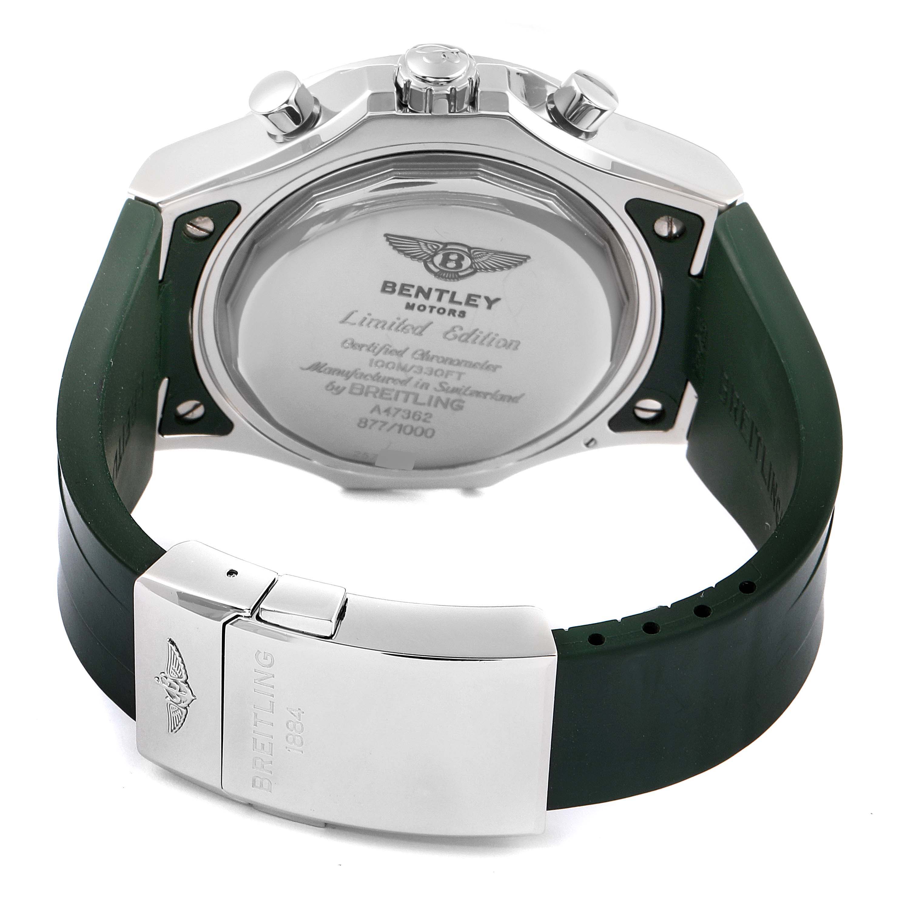 This image shows the back case and clasp of the Breitling Bentley A47362S4/B919-214S Men
s Stainless Steel Black Dial A47362S4/B919-214S Men
s Stainless Steel Black Dial model watch.