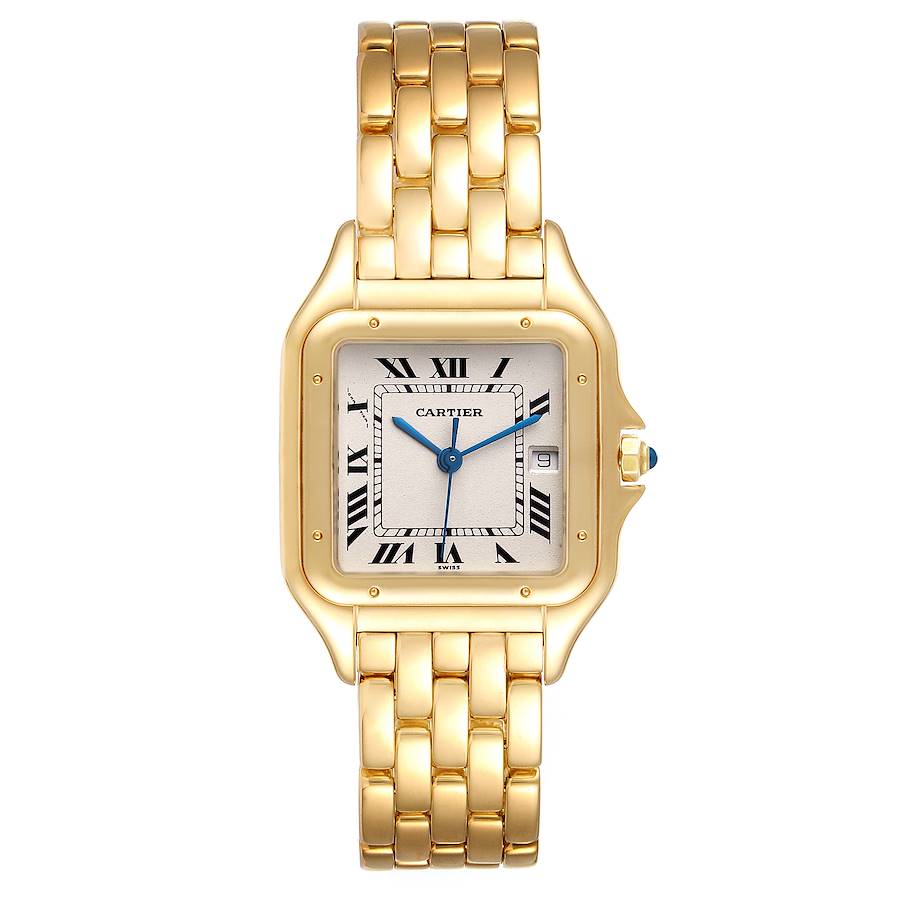Cartier Panthere XL Blue Sapphire Yellow Gold Ladies Watch W25014B9 SwissWatchExpo