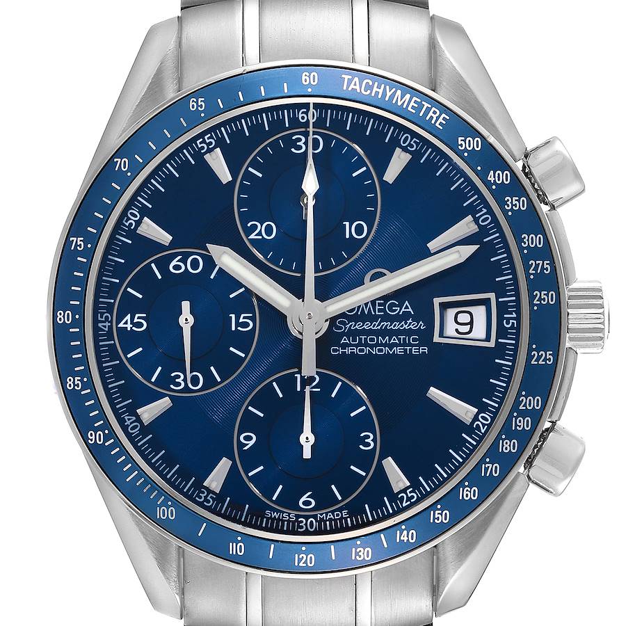 Omega Speedmaster Blue Dial Chronograph Steel Mens Watch 3212.80.00 Card SwissWatchExpo