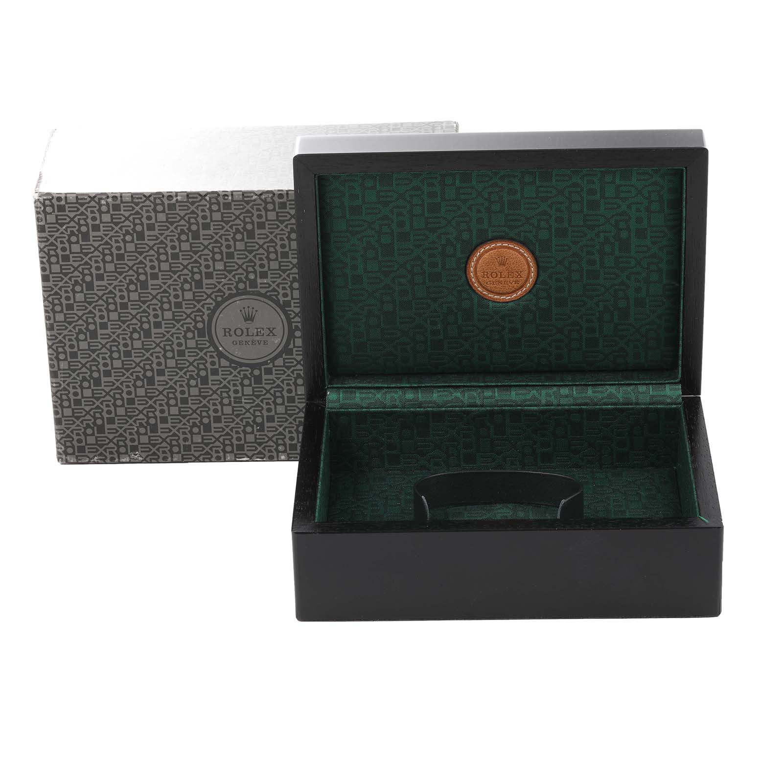 This image shows the open box and packaging for a Rolex Cellini 6621 Women's Yellow Gold Champagne Dial 6621 Women's Yellow Gold Champagne Dial watch.