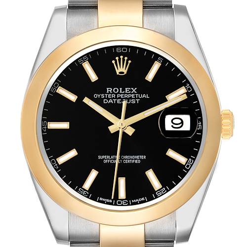 Photo of Rolex Datejust 41 Steel Yellow Gold Black Dial Mens Watch 126303 Box Card