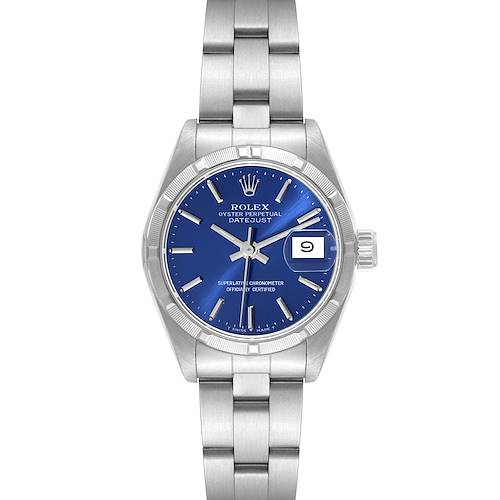 Photo of Rolex Datejust Blue Dial Oyster Bracelet Steel Ladies Watch 69190 Box Papers