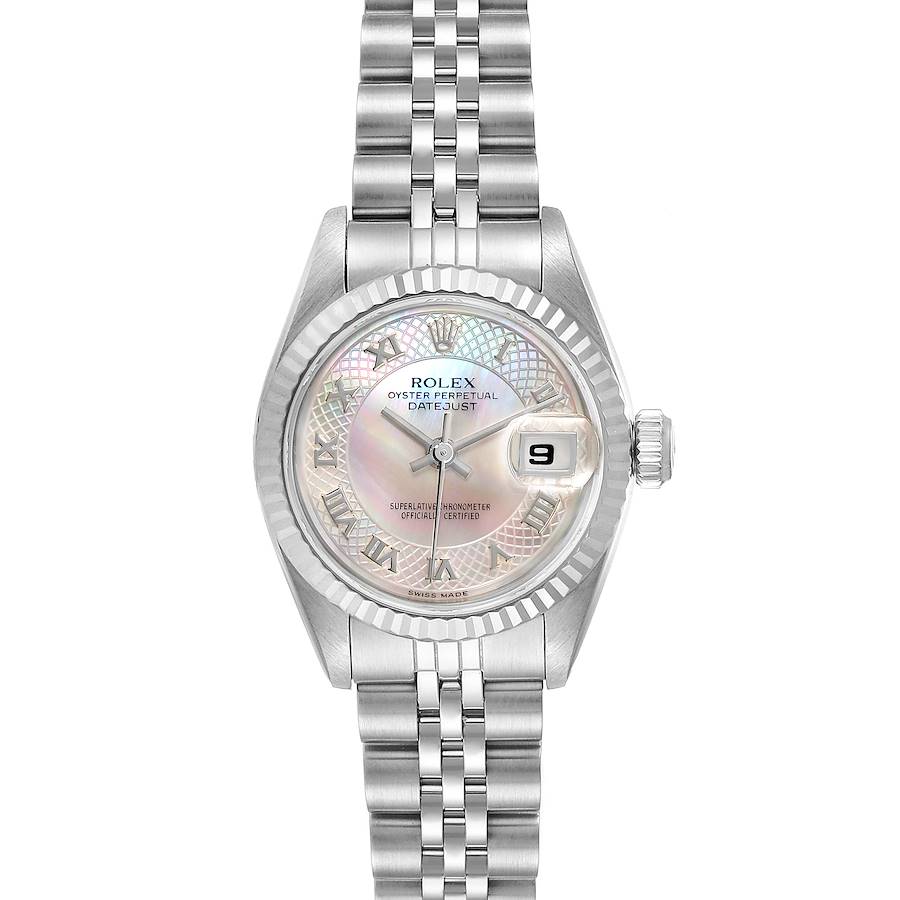 Rolex Datejust Steel White Gold Decorated MOP Dial Ladies Watch 69174 Box Papers SwissWatchExpo