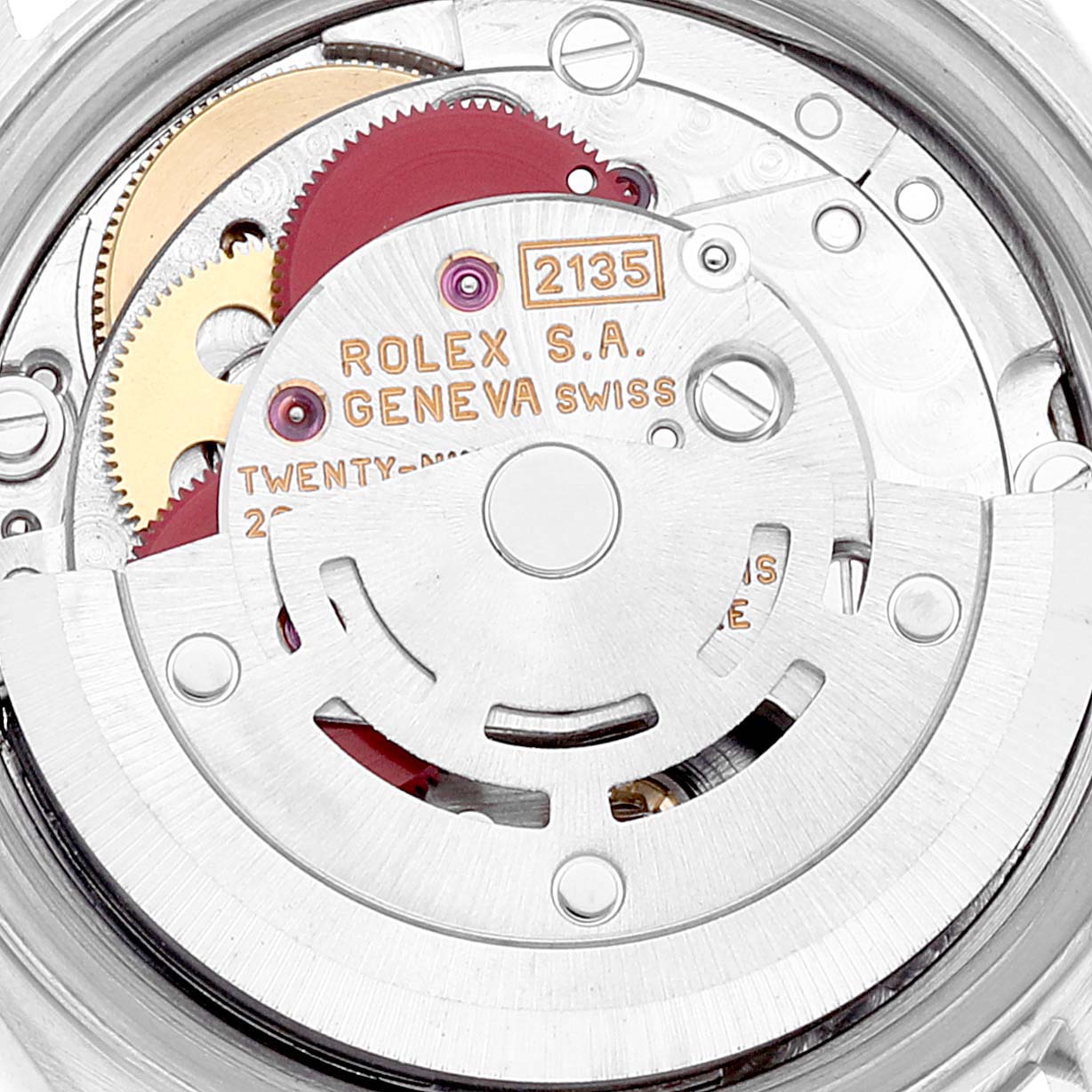 This image shows the movement mechanism of a Rolex Datejust 69174 Women's Stainless Steel Silver Dial 69174 Women's Stainless Steel Silver Dial watch.