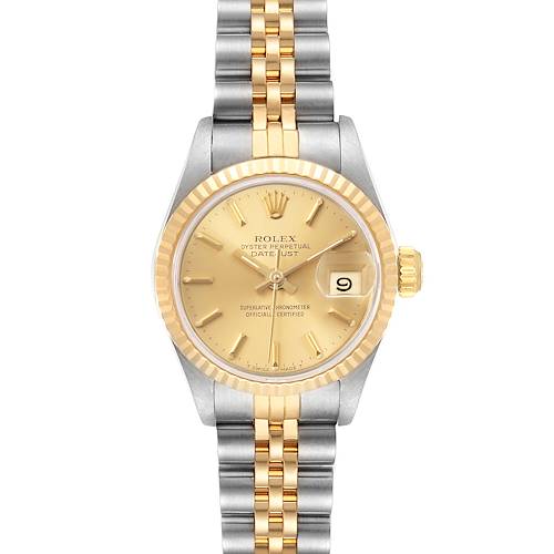Photo of Rolex Datejust Steel Yellow Gold Fluted Bezel Ladies Watch 69173 Box