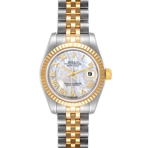 Photo of Rolex Datejust Steel Yellow Gold MOP Dial Ladies Watch 179173 Box Card