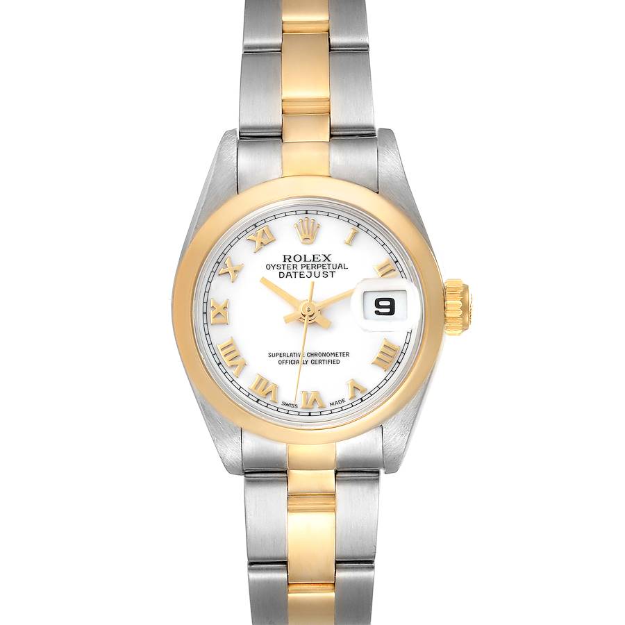 Rolex Datejust Steel Yellow Gold White Dial Ladies Watch 69163 Box Papers SwissWatchExpo