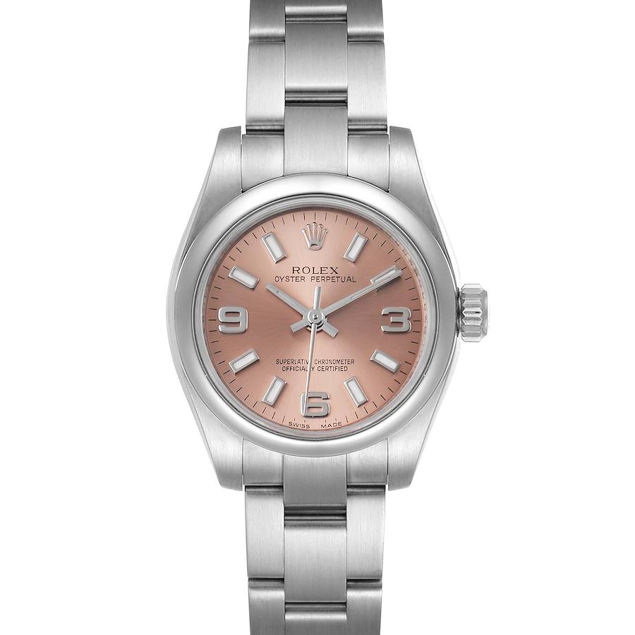 NOT FOR SALE Rolex Nondate Salmon Dial Oyster Bracelet Steel Ladies Watch 176200 Box Card PARTIAL PAYMENT SwissWatchExpo