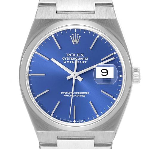 Photo of Rolex Oysterquartz Datejust Blue Dial Steel Mens Watch 17000