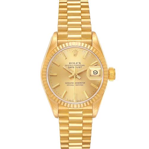 Photo of Rolex President Datejust Yellow Gold Champagne Dial Ladies Watch 69178
