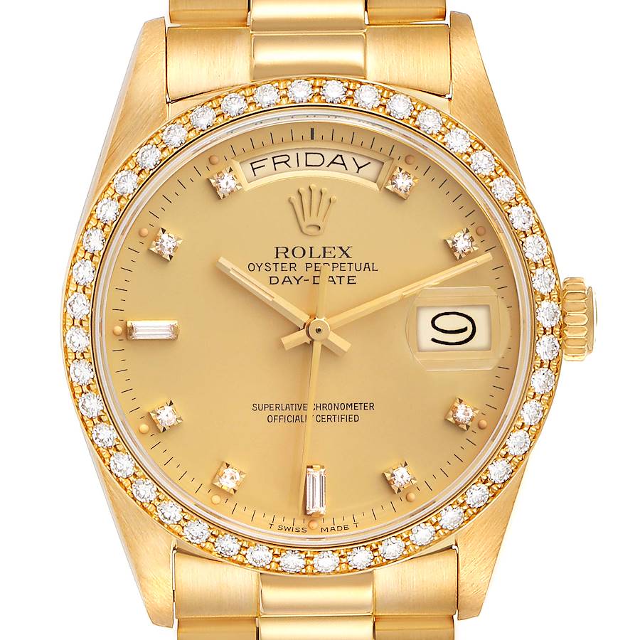 FOR SALE Rolex President Day-Date Yellow Gold Diamond Watch 18048 PARTIAL PAYMENT | SwissWatchExpo