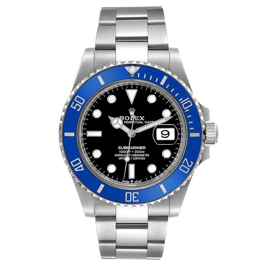 Rolex Submariner Cookie Monster Blue Ceramic Bezel White Gold Mens Watch 126619