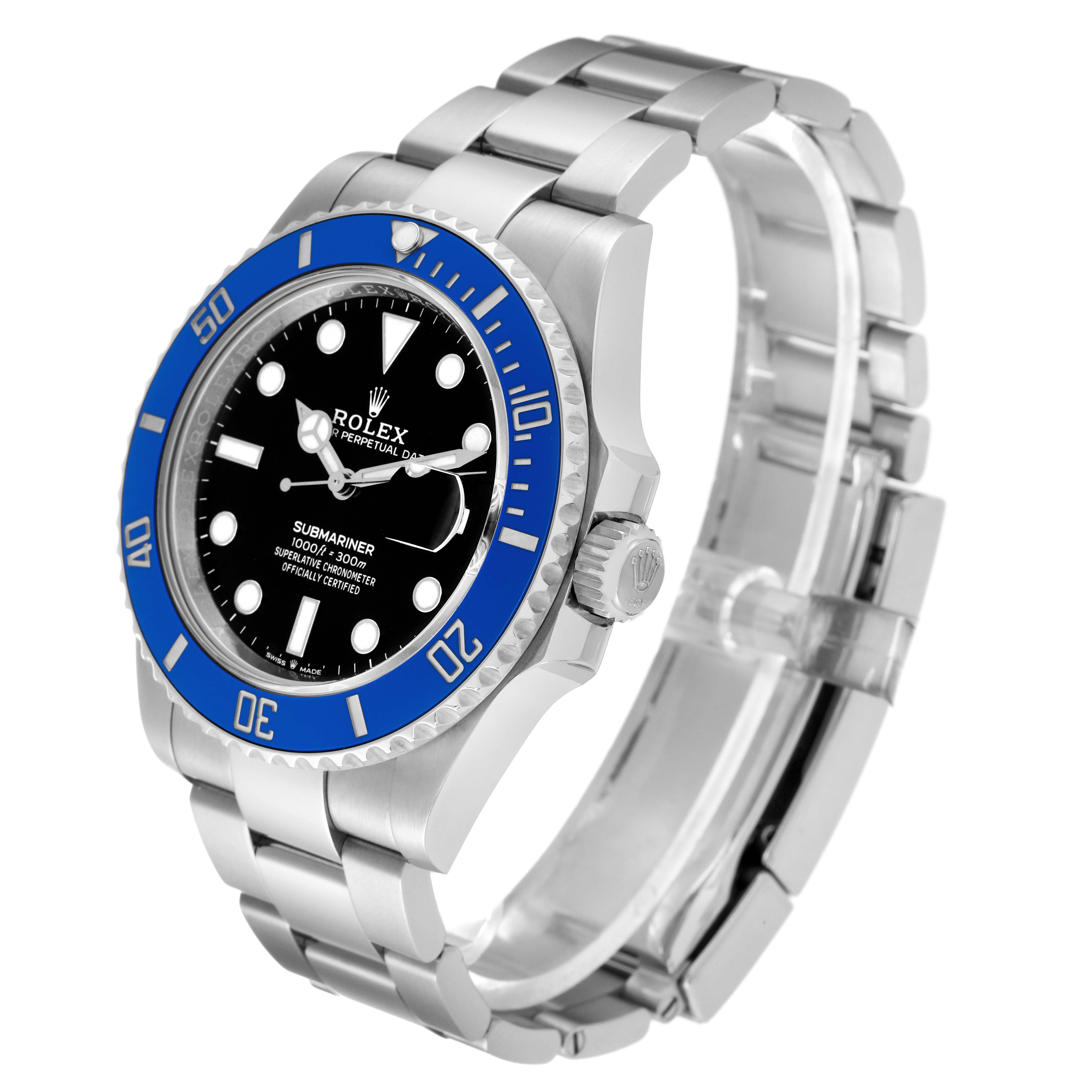 The image shows a Rolex Submariner 126619 Men's White Gold Black Dial 126619 Men's White Gold Black Dial watch angled to display its face, bezel, and bracelet.