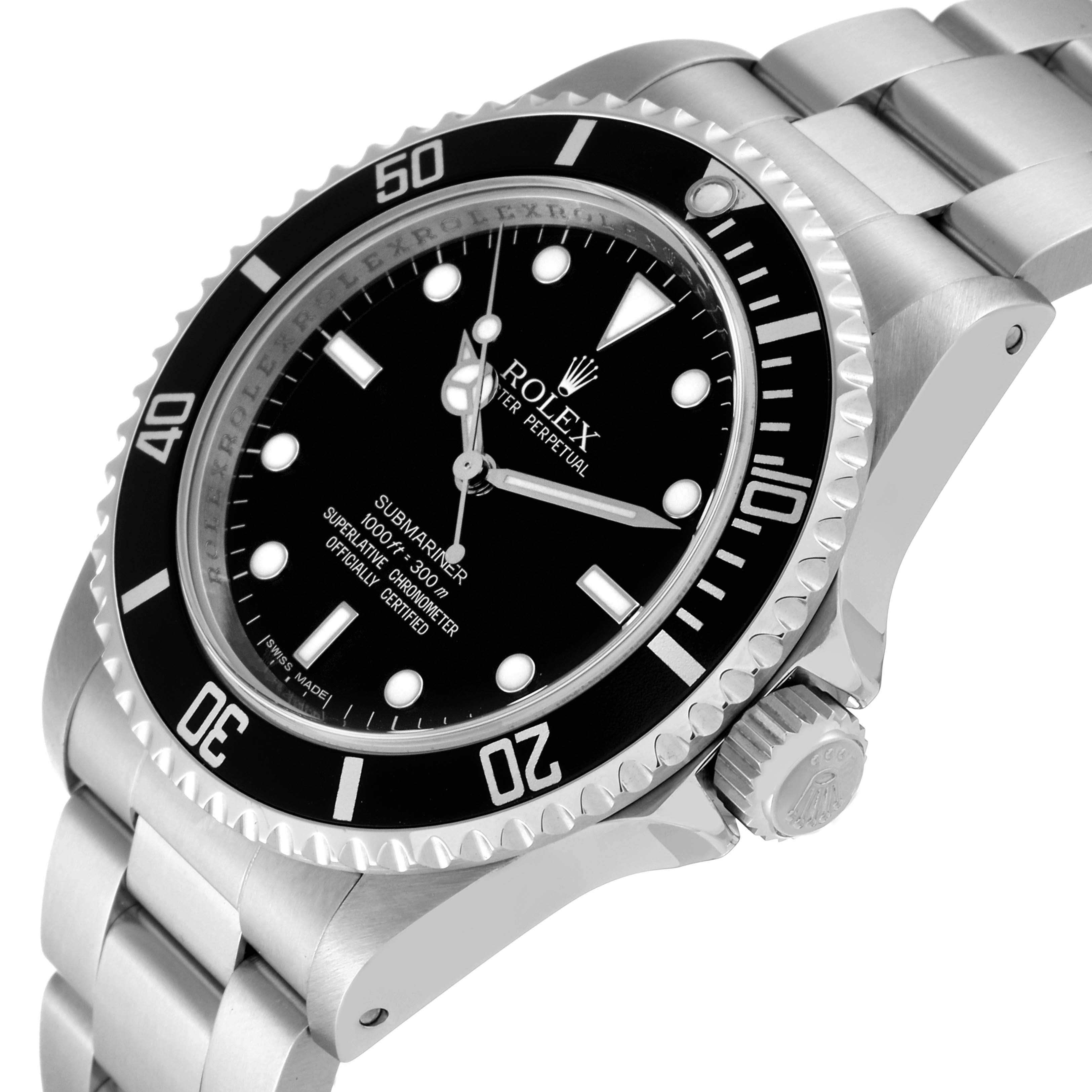 Rolex Submariner No Date 40mm 4 Liner Steel Mens Watch 14060 Box Card