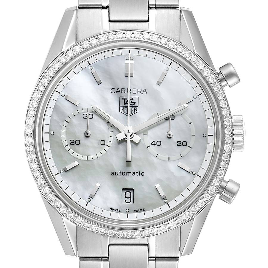 mens tag heuer diamond bezel watch