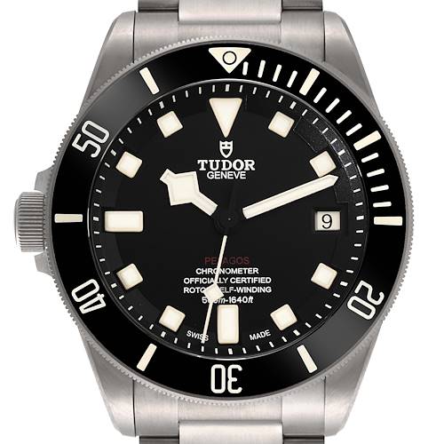 Photo of Tudor Pelagos 42mm LHD Titanium Steel Mens Watch 25610 Box Card