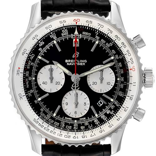 Photo of Breitling Navitimer 01 Black Dial Steel Mens Watch AB0121 Box Card