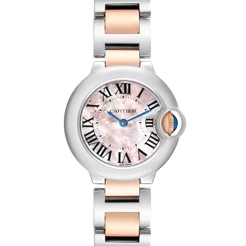 Photo of Cartier Ballon Bleu 28 Steel Rose Gold Pink MOP Ladies Watch W6920034