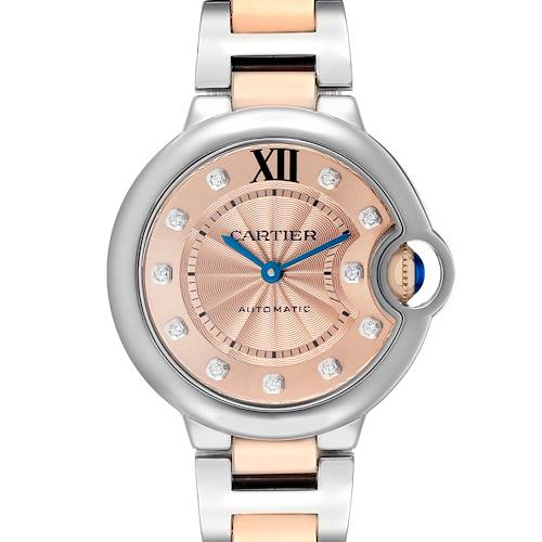 Photo of Cartier Ballon Bleu 33 Steel Rose Gold Diamond Ladies Watch WE902053