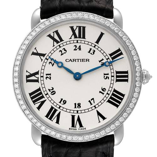 Photo of Cartier Ronde Louis White Gold Diamond Mens Watch WR000551