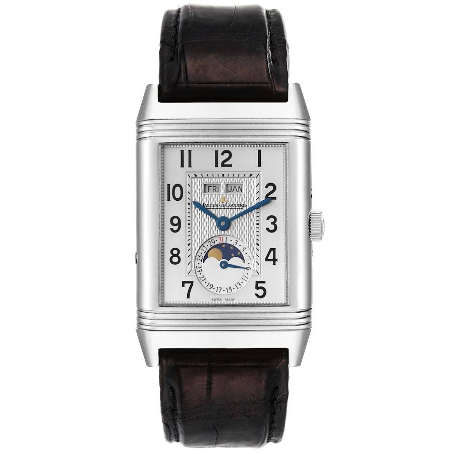 Jaeger LeCoultre Grande Reverso Moonphase Steel Mens Watch 273.8 