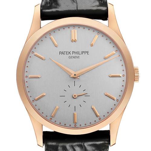 Photo of Patek Philippe Calatrava Rose Gold Grey Dial Mens Watch 5196 5196R
