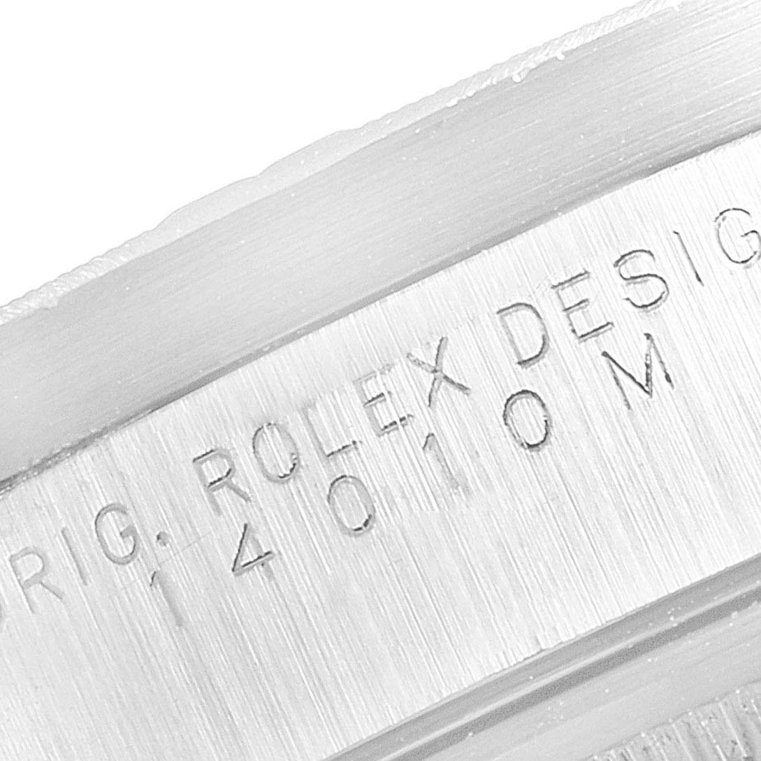 The image shows a close-up of the case back, displaying engraving details for the Rolex Air-King 14010 Men's Stainless Steel Black Dial 14010 Men's Stainless Steel Black Dial watch.