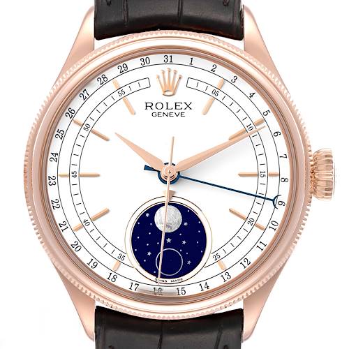 Photo of Rolex Cellini Moonphase Everose Gold White Dial Automatic Mens Watch 50535