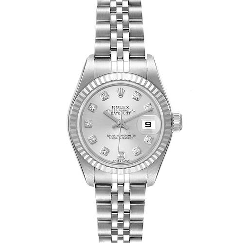 Photo of Rolex Datejust 26mm Steel White Gold Diamond Dial Ladies Watch 79174