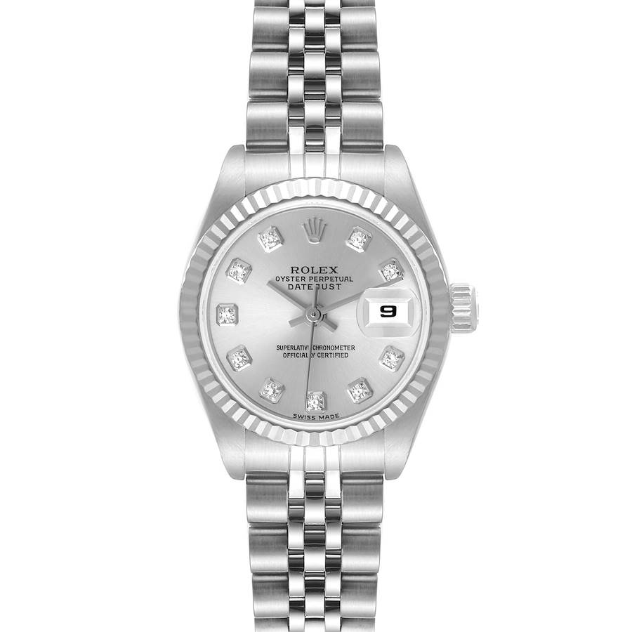 Rolex Datejust 26mm Steel White Gold Diamond Dial Ladies Watch 79174 SwissWatchExpo