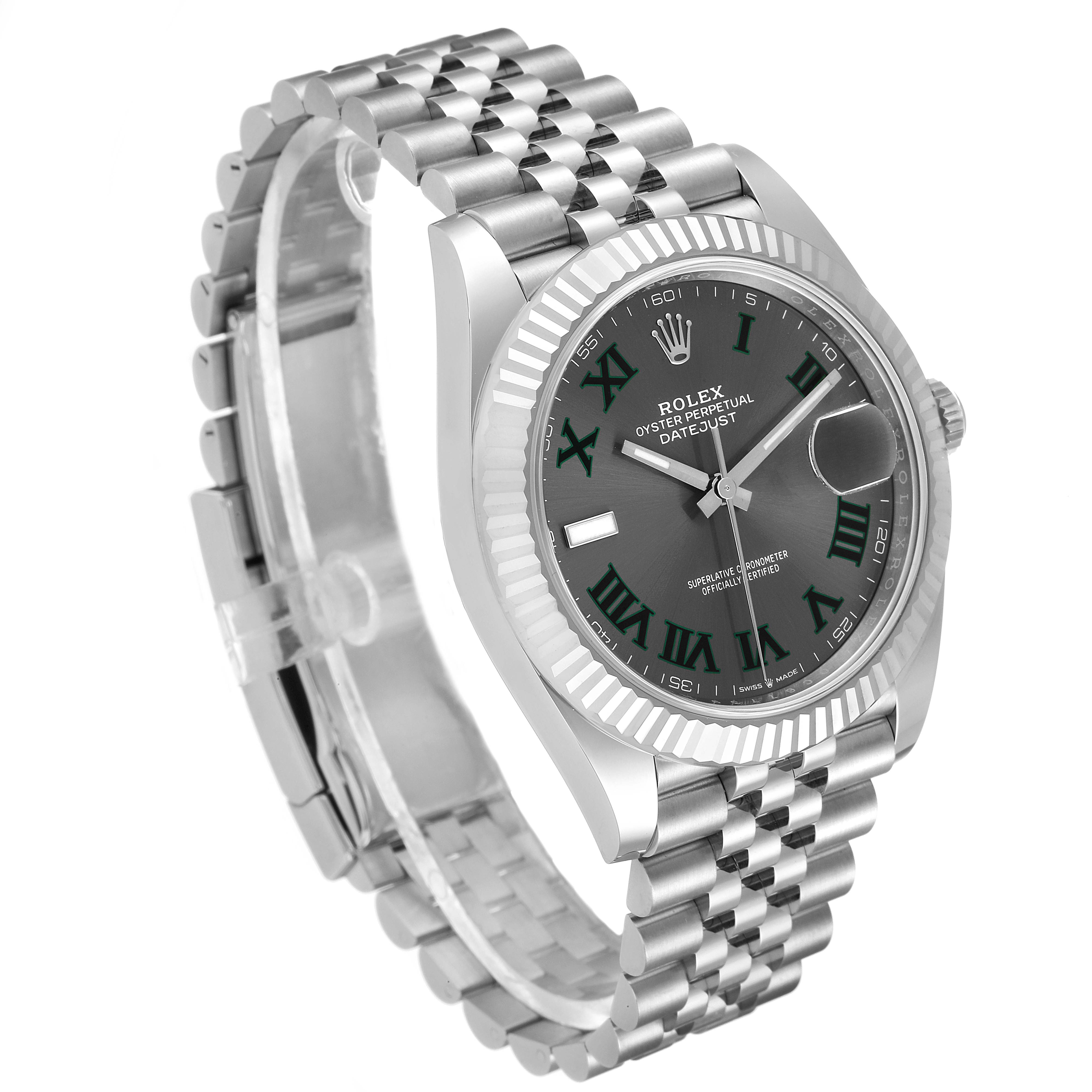The Rolex Datejust 41 126334 Men
s Stainless Steel Grey Dial 126334 Men
s Stainless Steel Grey Dial is shown at a front angle, displaying the dial, bezel, crown, and bracelet.
