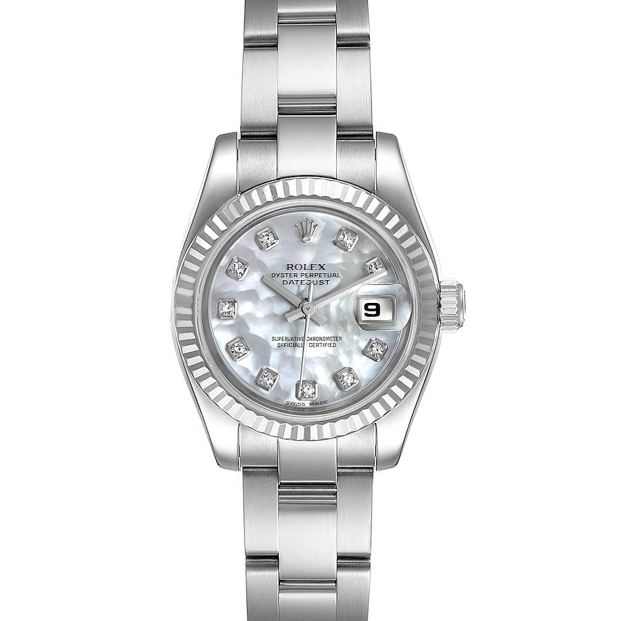 Rolex Datejust Steel White Gold MOP Diamond Ladies Watch 179174 SwissWatchExpo