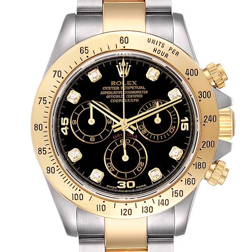 Photo of Rolex Daytona Steel Yellow Gold Diamond Chronograph Watch 116523