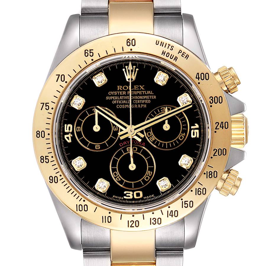 Rolex Daytona Steel Yellow Gold Diamond Chronograph Watch 116523 SwissWatchExpo