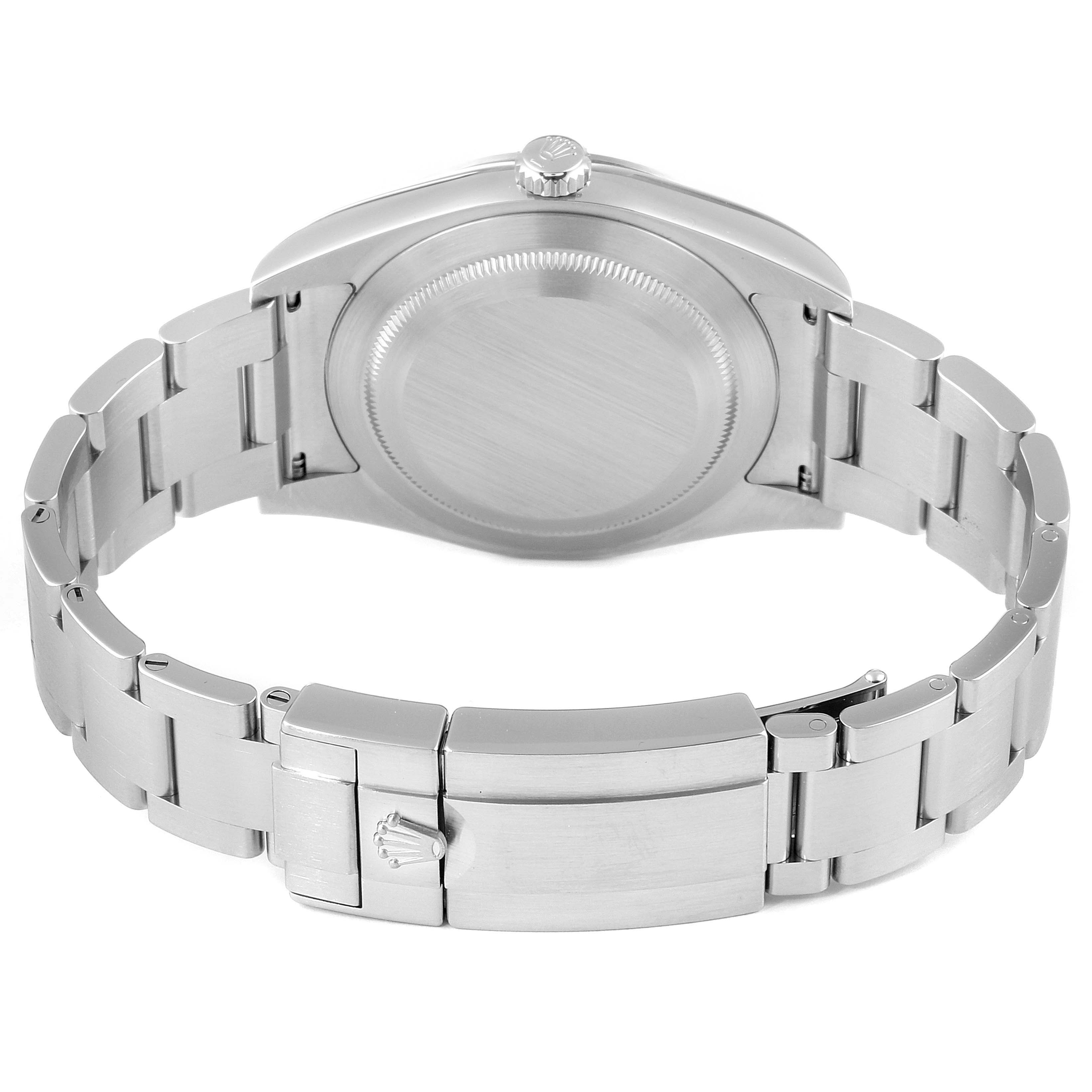 This image shows the back case and bracelet clasp of the Rolex Explorer 214270 Men
s Stainless Steel Black Dial 214270 Men
s Stainless Steel Black Dial watch.