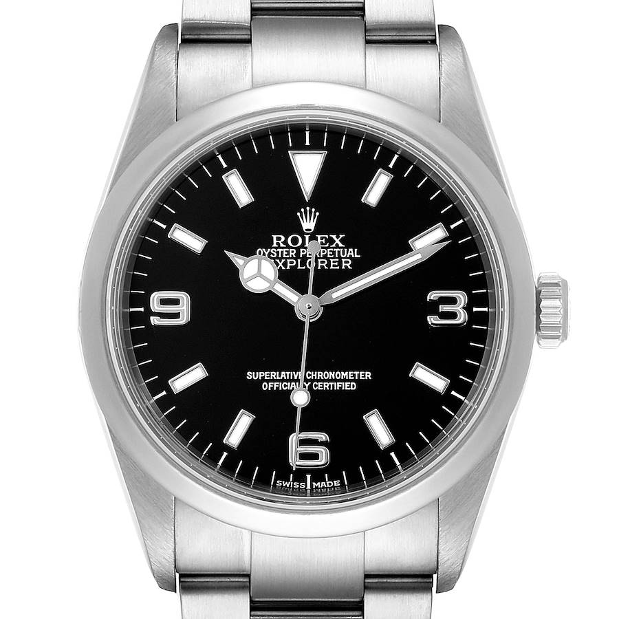 Rolex Explorer I Black Dial Stainless Steel Mens Watch 114270 EXTRA LINK ADDED (1) SwissWatchExpo