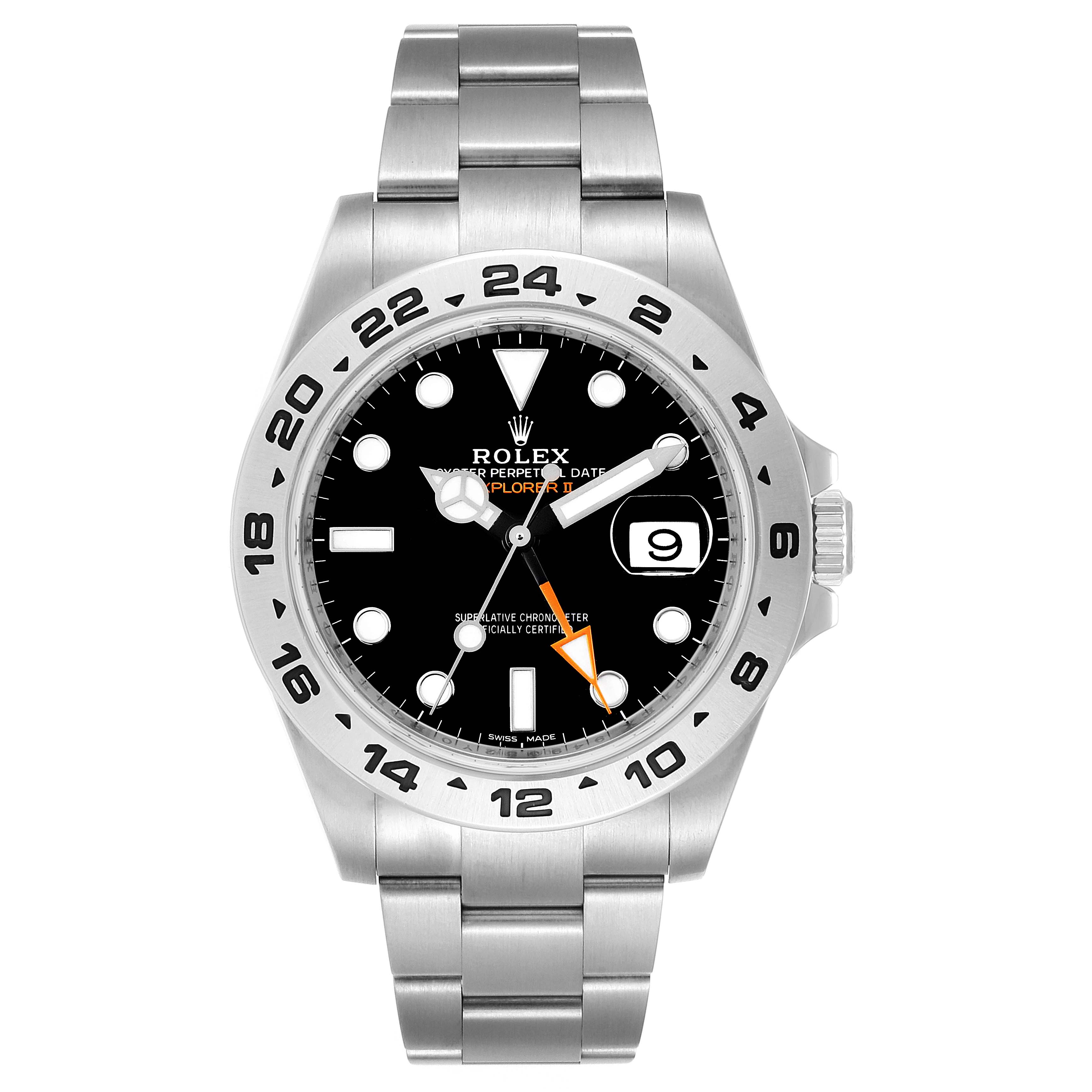 The image shows a front view of a Rolex Explorer 216570 Men
s Stainless Steel Black Dial 216570 Men
s Stainless Steel Black Dial watch, displaying the face, bezel, crown, and bracelet.