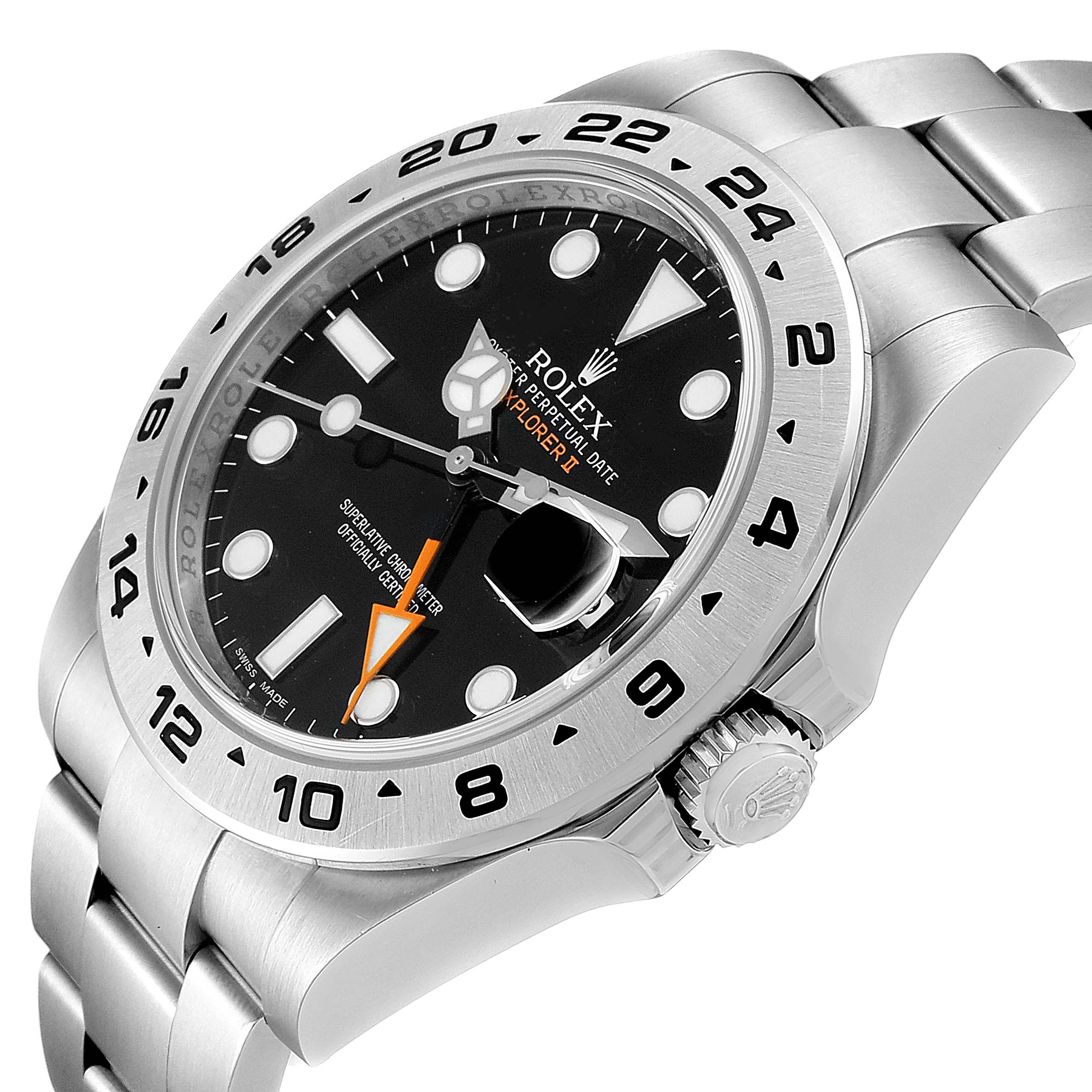 The image shows a side-view angle of a Rolex Explorer 216570 Men
s Stainless Steel Black Dial 216570 Men
s Stainless Steel Black Dial watch, highlighting its bezel, dial, crown, and bracelet.