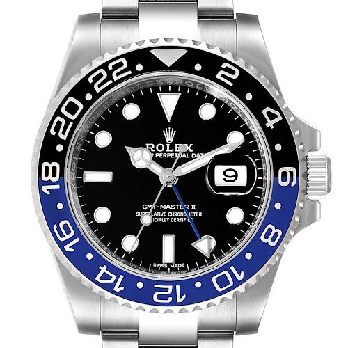 Photo of Rolex GMT Master II Batman Blue Black Ceramic Bezel Steel Watch 116710 Unworn