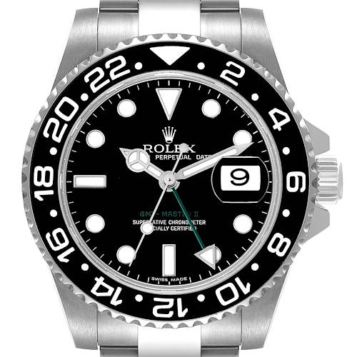 Photo of Rolex GMT Master II Black Dial Ceramic Bezel Steel Mens Watch 116710