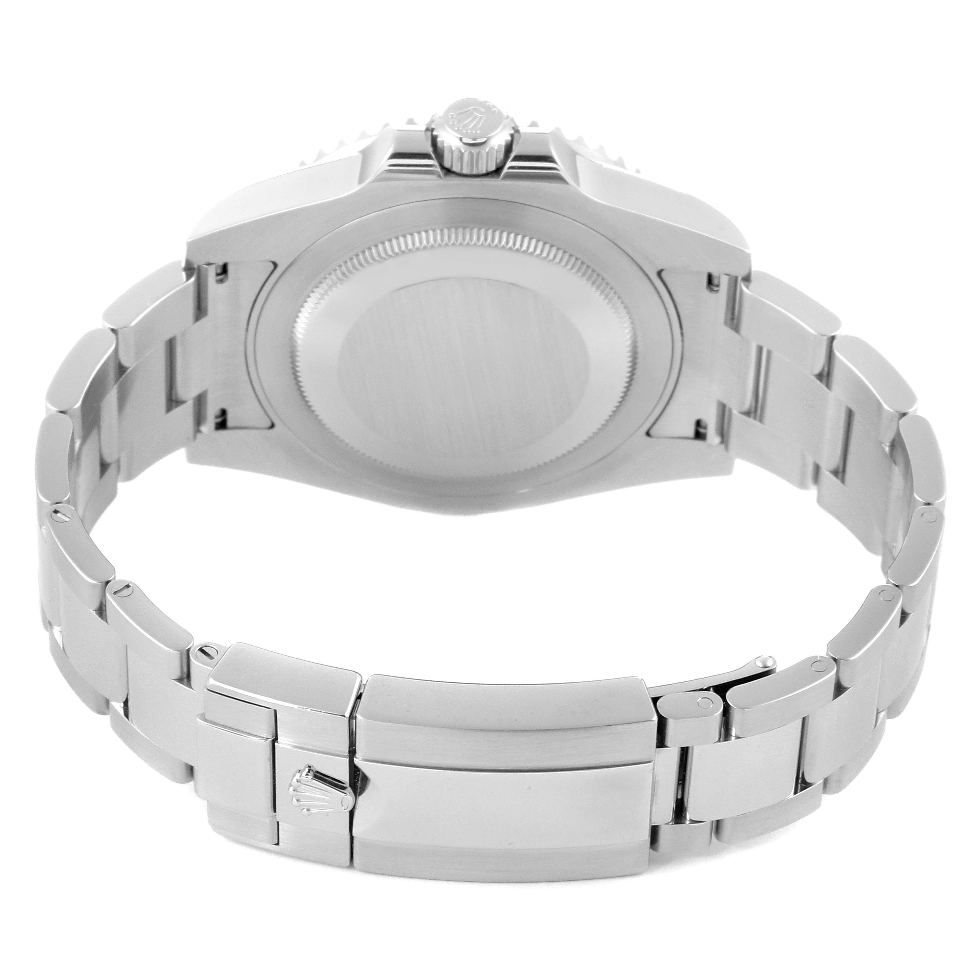 This image shows the back case and bracelet of a Rolex GMT-Master 116710 Men
s Stainless Steel Black Dial 116710 Men
s Stainless Steel Black Dial watch, with a focus on the clasp and links.