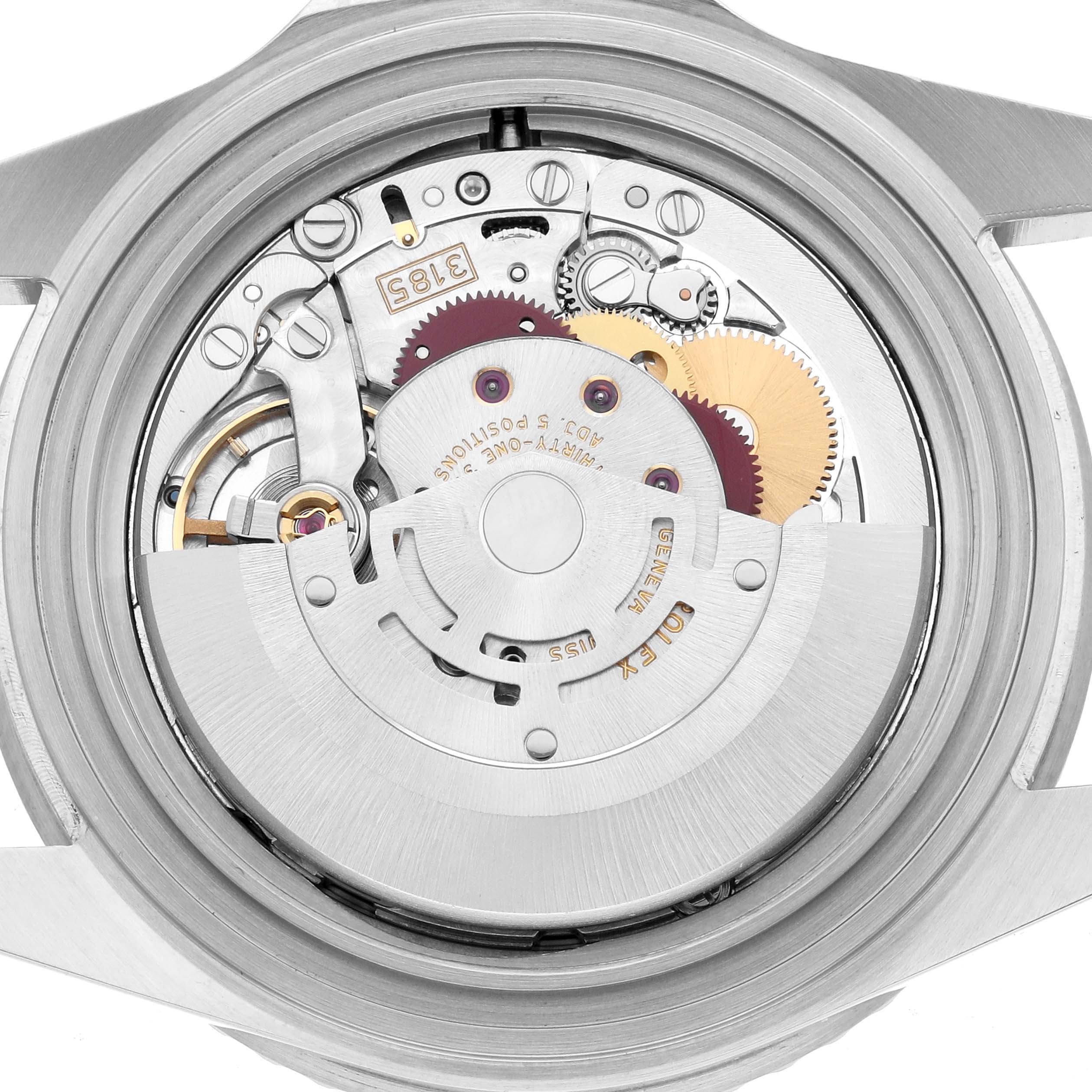 The image shows the movement mechanism of a Rolex GMT-Master 16710 Men's Stainless Steel Black Dial watch from a top-down angle.
