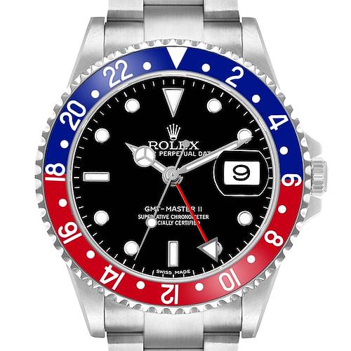 Photo of Rolex GMT Master II Blue Red Pepsi Bezel Error Dial Mens Watch 16710