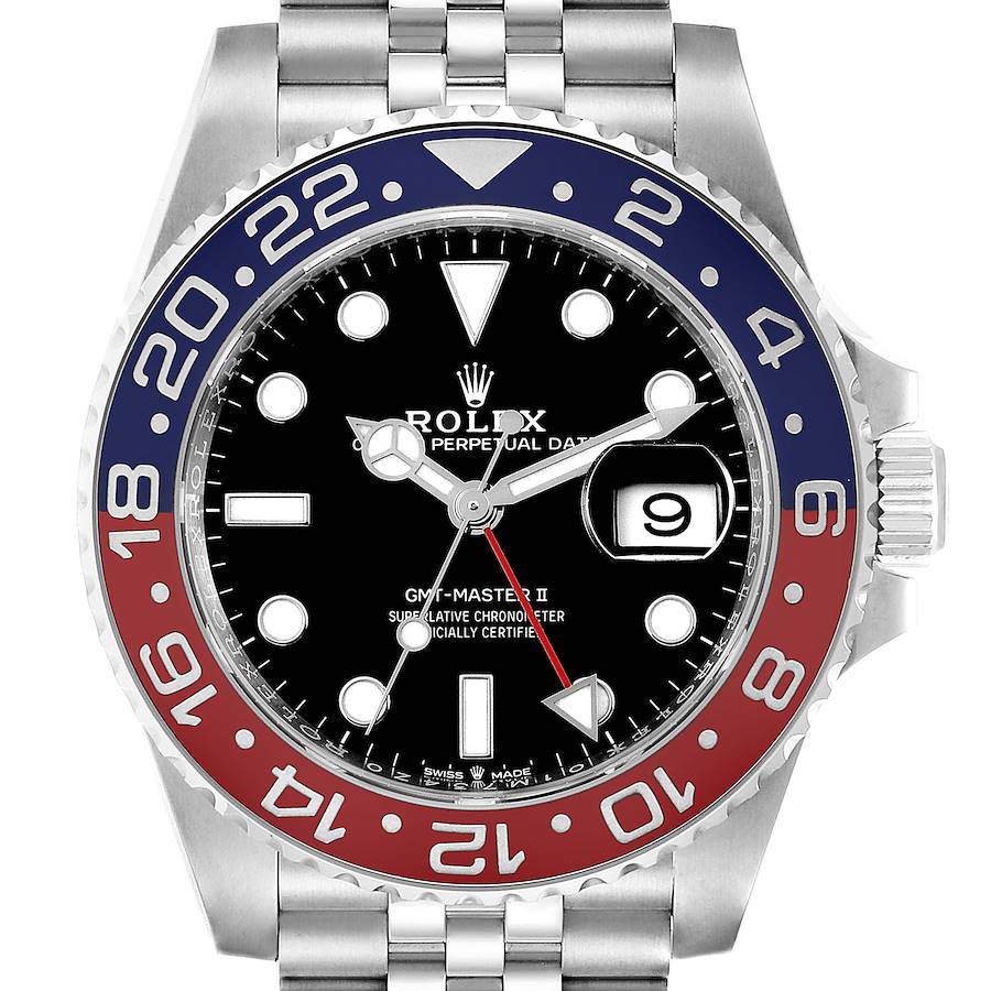 Rolex GMT Master II Pepsi Bezel Jubilee Steel Watch 126710 Box Card SwissWatchExpo