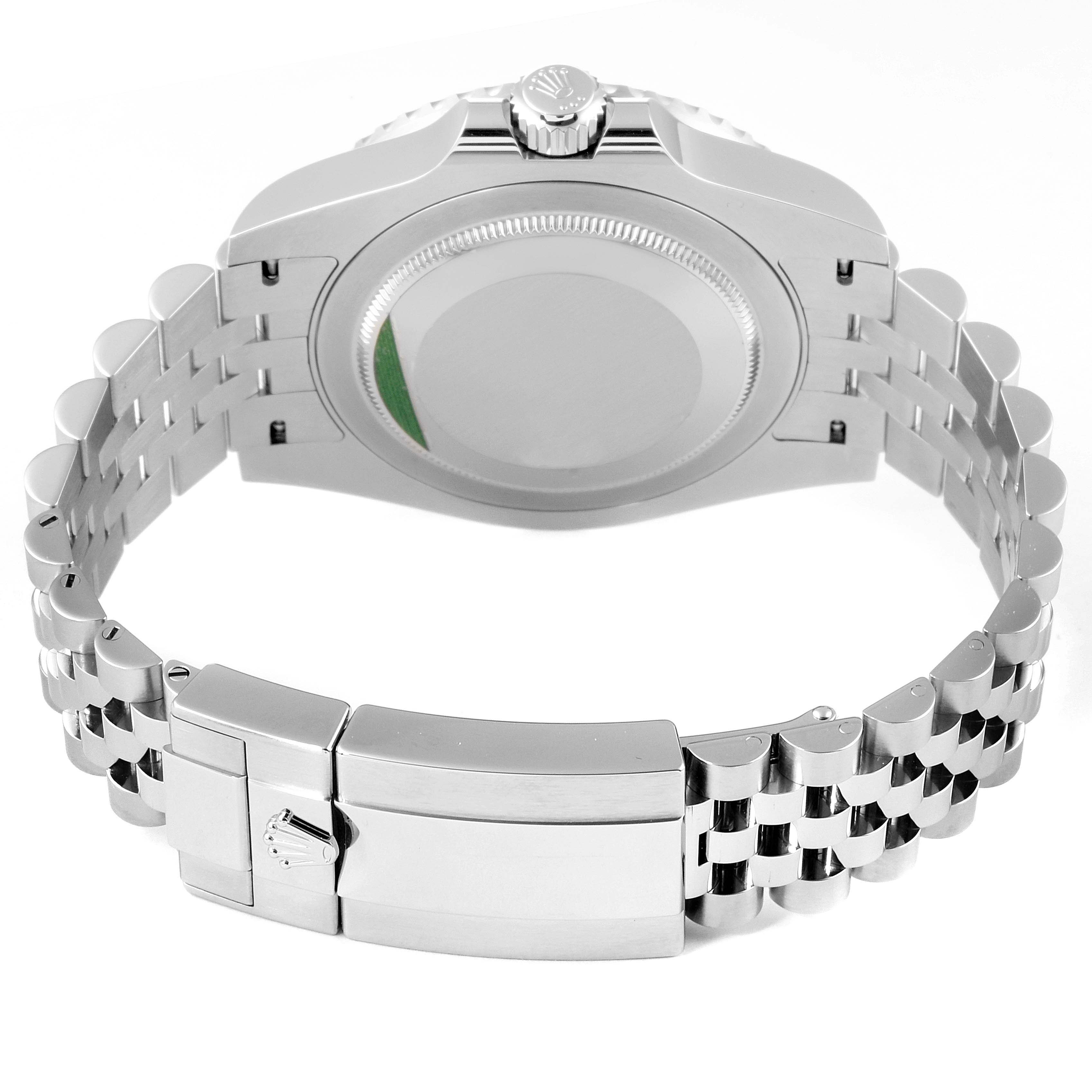 The image shows the back case and bracelet clasp of a Rolex GMT-Master 126710 Men
s Stainless Steel Black Dial 126710 Men
s Stainless Steel Black Dial watch from a rear angle.