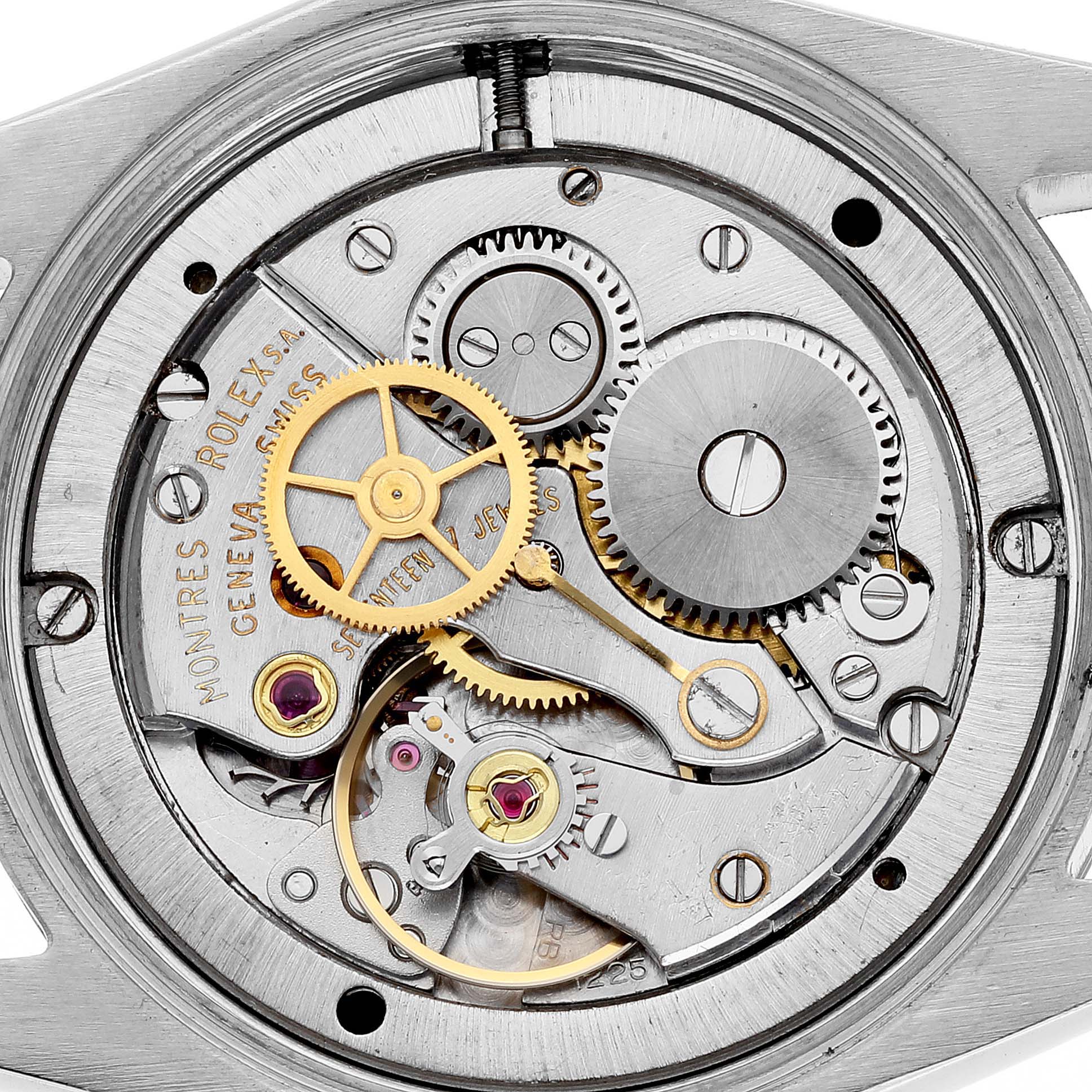 This image shows a close-up of the inner mechanical workings of a Vintage Collection model by Rolex.