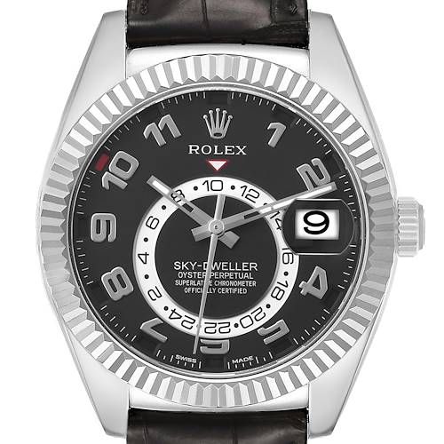 Photo of Rolex Sky-Dweller White Gold Black Dial Mens Watch 326139 Box Card